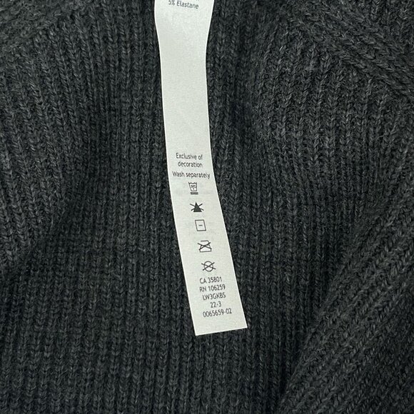 Lululemon Knit Cozy Open Front Long Sleeve Cardigan Pockets Wool Blend Women 4 - Picture 9 of 13